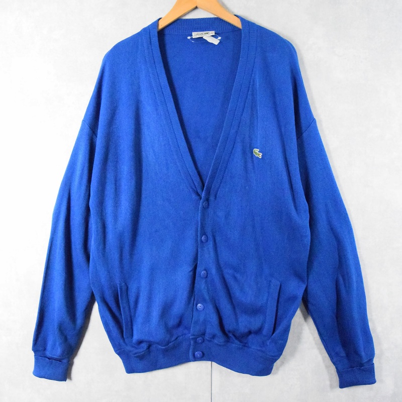 70〜80's CHEMISE LACOSTE ロゴワッペン アクリルニットカーディガン SIZE2