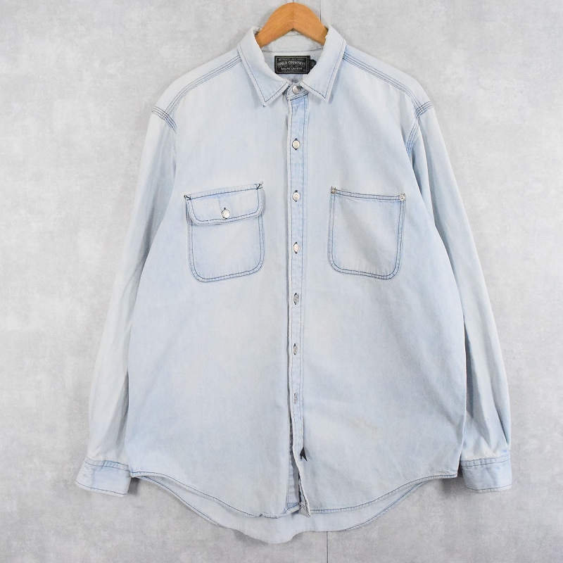 80〜90's POLO COUNTRY Ralph Lauren デニムワークシャツ XL