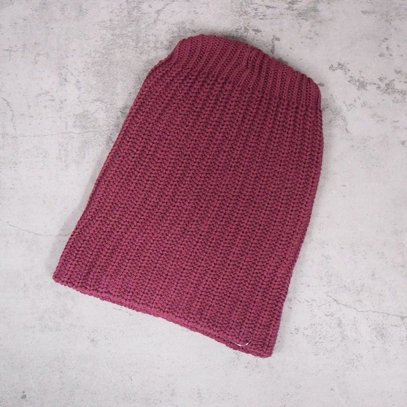 COLUMBIA KNIT USA製 ロングコットンウォッチキャップ BURGUNDY