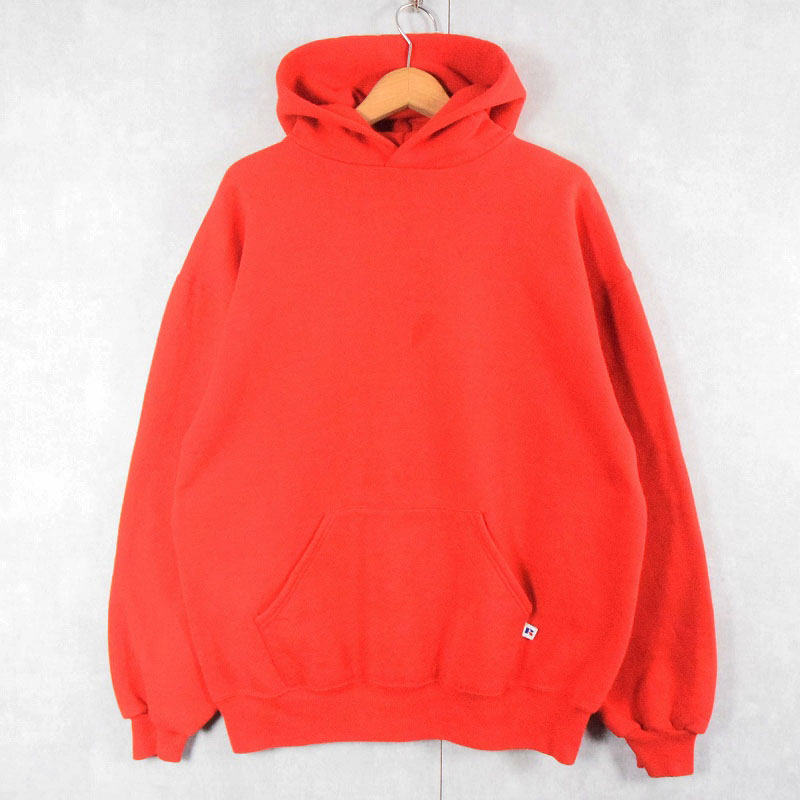 90's RUSSELL ATHLETIC USA製 無地スウェットフーディー XL