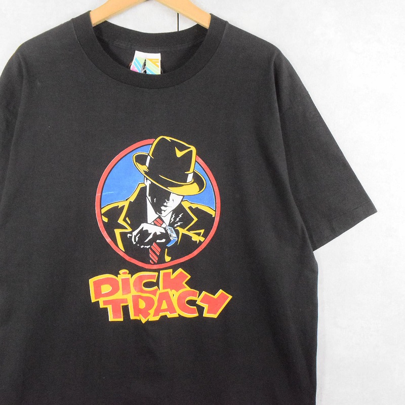 90's Disney DICK TRACY USA製 キャラクタープリントTシャツ BLACK XL