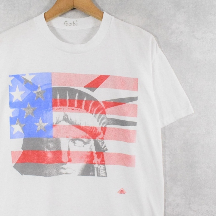 80〜90's The Statue of Liberty 星条旗プリントTシャツ