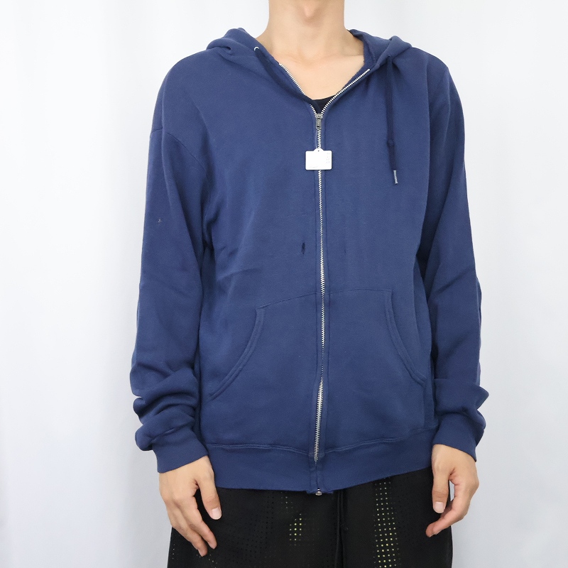 画像2: 70〜80's 無地スウェットジップパーカー NAVY (2)