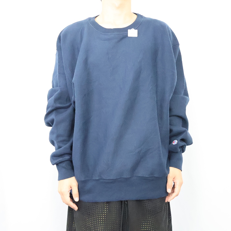 画像2: Champion PREMIUM REVERSE WEAVE 目無し スウェット NAVY L (2)