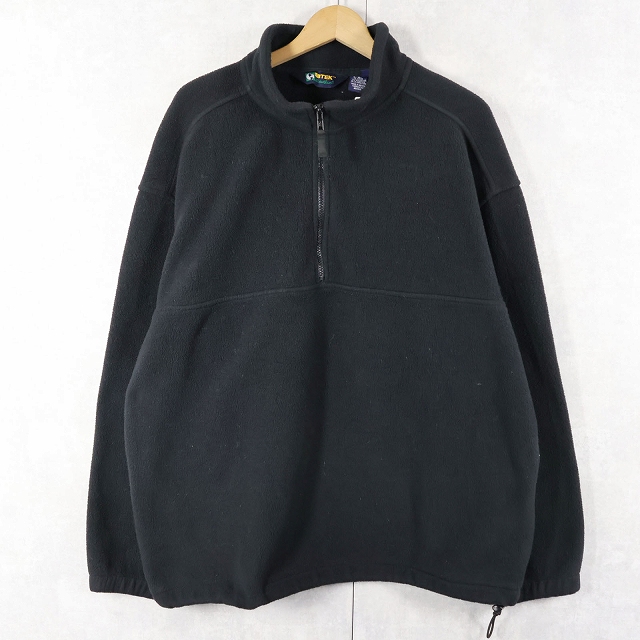 画像1: 90's Eddie Bauer EBTEK "POLARTEC" ハーフジップ フリースジャケット BLACK L (1)