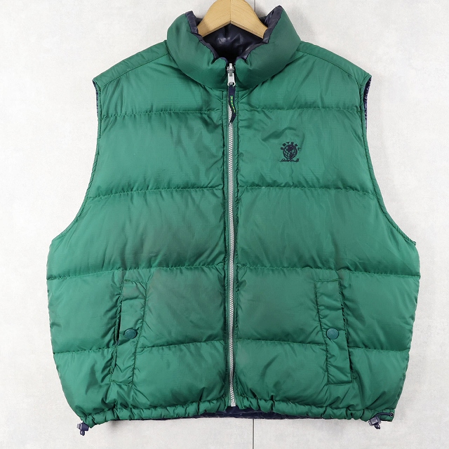 画像1: 90's Eddie Bauer EBTEK ロゴ刺繍 リバーシブル ダウンベスト L (1)