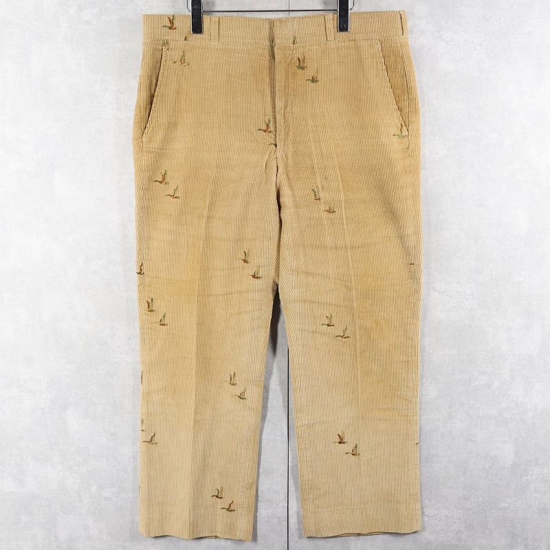 画像2: 70's The Sporting Life 鳥刺繍 コーデュロイパンツ W37 (2)