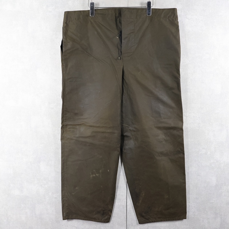 画像2: 90's Barbour ENGLAND製 3ワラント オイルドオーバーパンツ M (2)