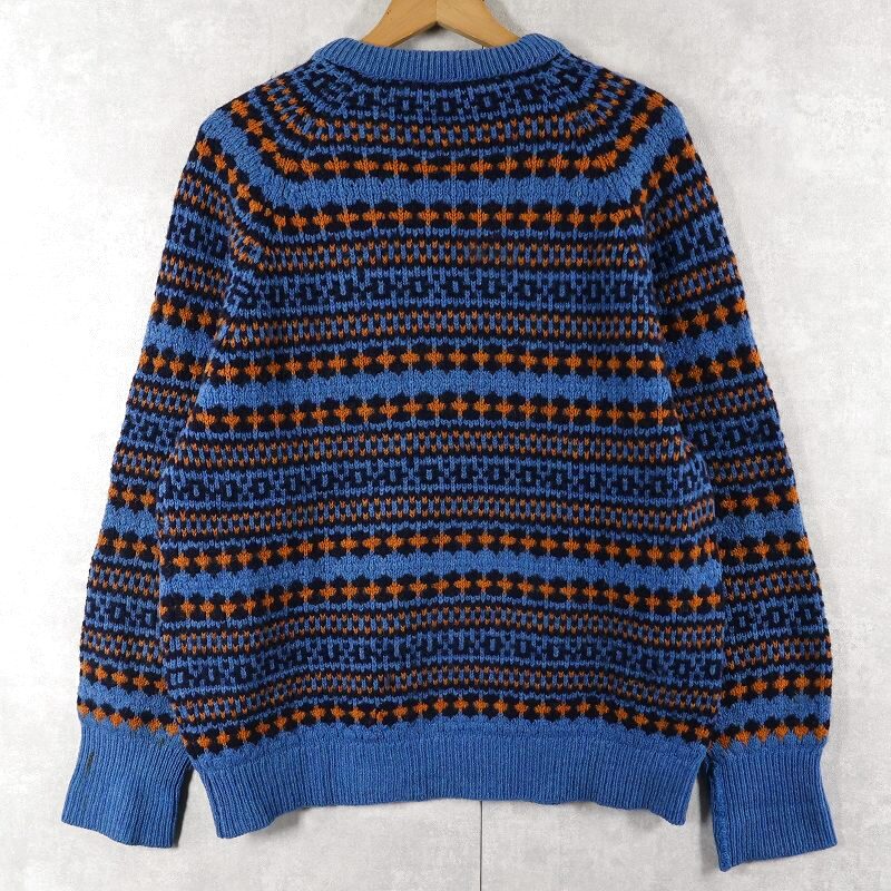 画像2: 70's PENDLETON USA製 フェアアイル柄 ウールニットセーター L (2)