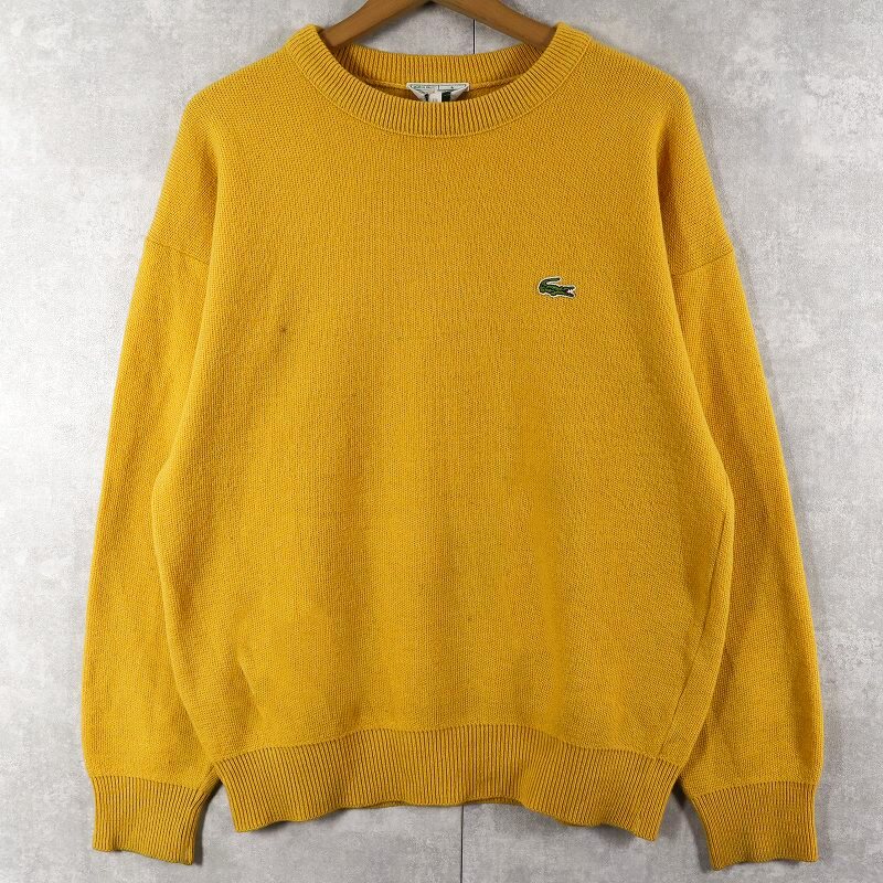 画像1: 70〜80's CHEMISE LACOSTE FRANCE製 ロゴ刺繍 ウールニットセーター SIZE4 (1)