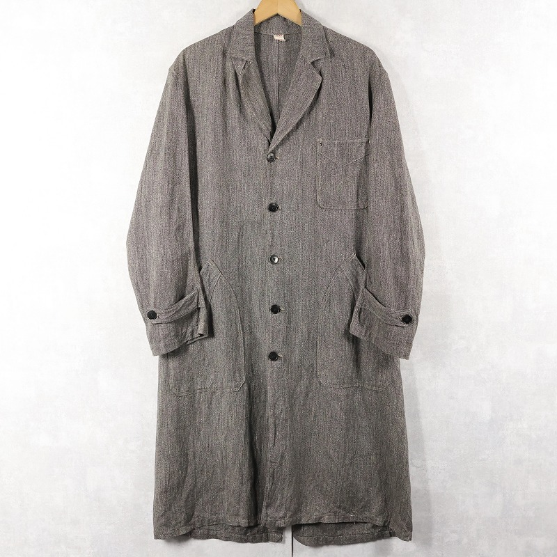画像1: 50〜60's EURO 黒シャンアトリエコート SIZE48 (1)