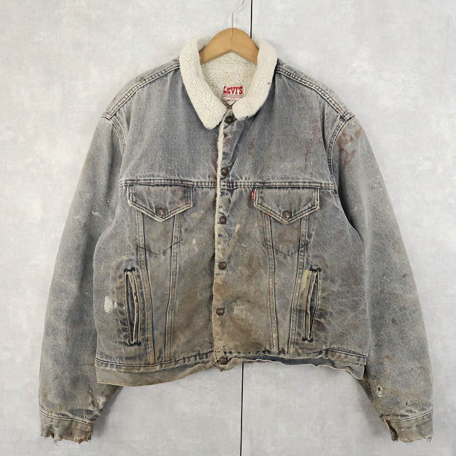 画像1: 80's Levi's 70608 USA製 デニムボアジャケット SIZE50R (1)