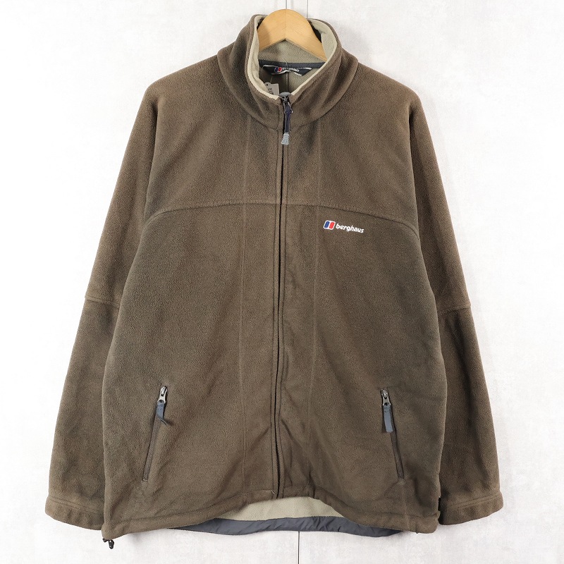 画像1: berghaus ロゴ刺繍 フリースジップジャケット L (1)