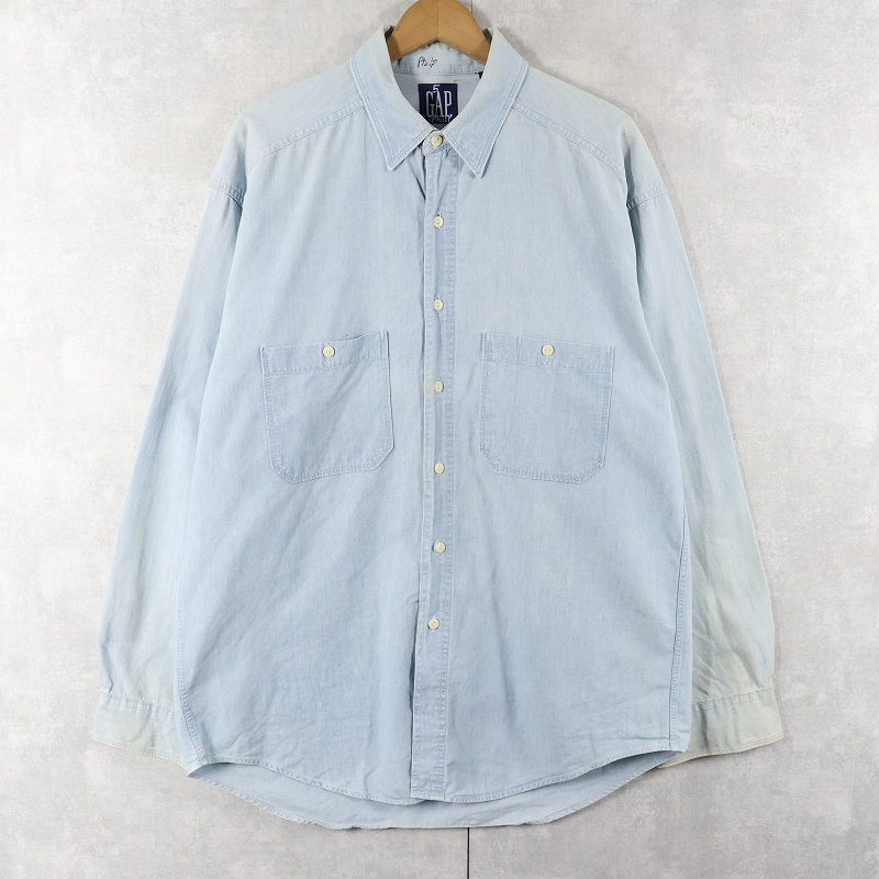 画像1: 90's GAP シャンブレーシャツ L (1)
