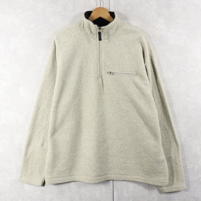 画像1: GAP "GAP ATHLETIC" ロゴ刺繍 ハーフジップ フリースプルオーバージャケット L (1)