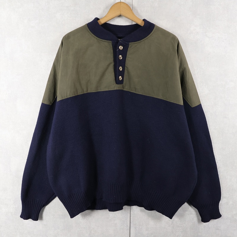 画像1: 90's FILSON USA製 GUIDE SWEATER NAVY XXL (1)