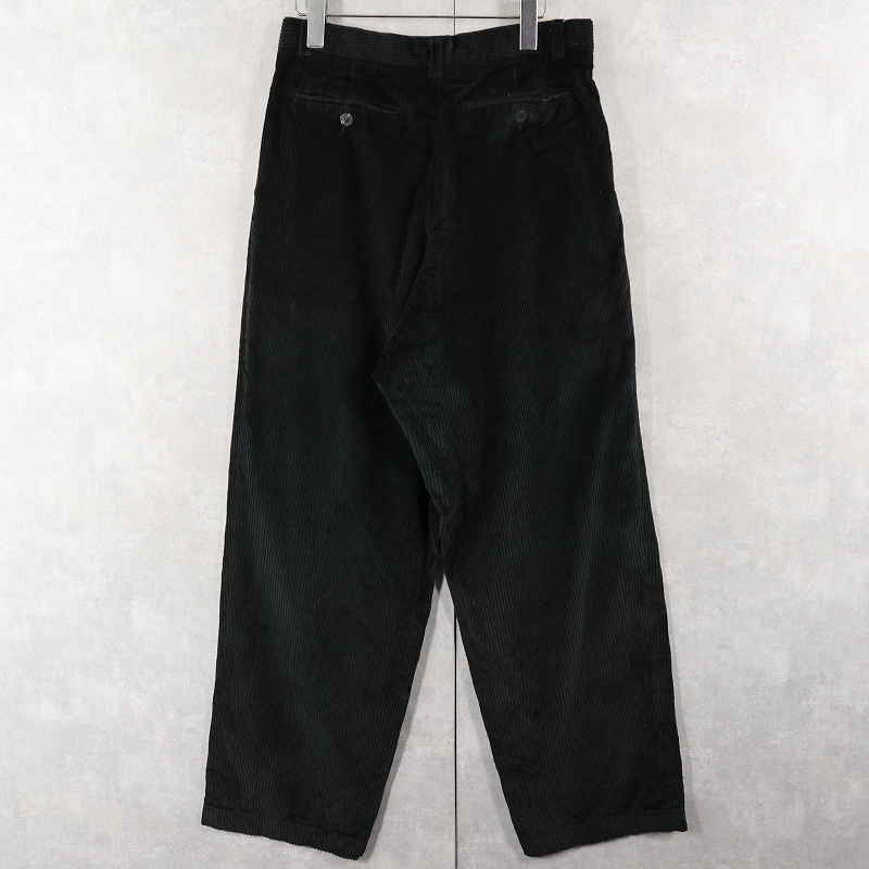 画像2: 90's CANADA製 太畝 2タック コーデュロイパンツ BLACK W34 (2)
