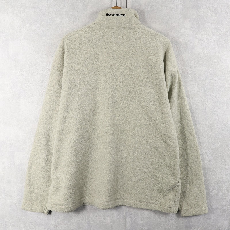 画像2: GAP "GAP ATHLETIC" ロゴ刺繍 ハーフジップ フリースプルオーバージャケット L (2)