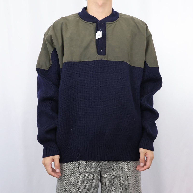 画像2: 90's FILSON USA製 GUIDE SWEATER NAVY XXL (2)