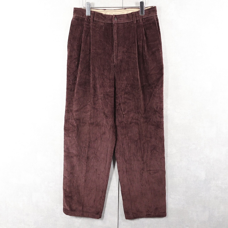 画像1: WORLD CREW EQUIPMENT 太畝 2タック コーデュロイパンツ W32 (1)