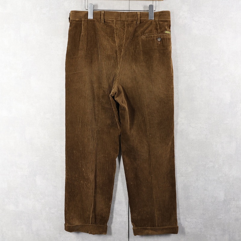 画像2: 80's Oliver Grant ITALY製 太畝 2タック コーデュロイパンツ W34 (2)