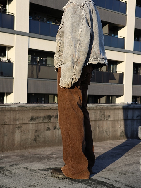 画像2: 70's〜 コーデュロイフレアパンツ BROWN W31 (2)