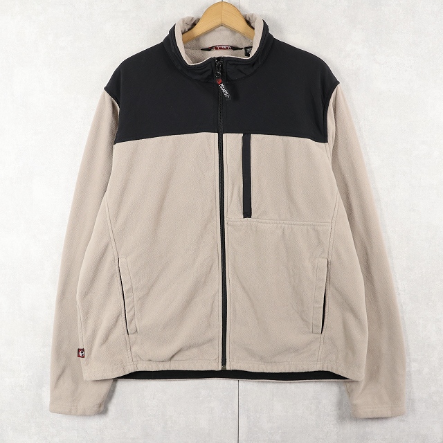 画像1: 90's Eddie Bauer EBTEK CANADA製 "POLARTEC" ナイロン切り替え フリースジップジャケット XL (1)