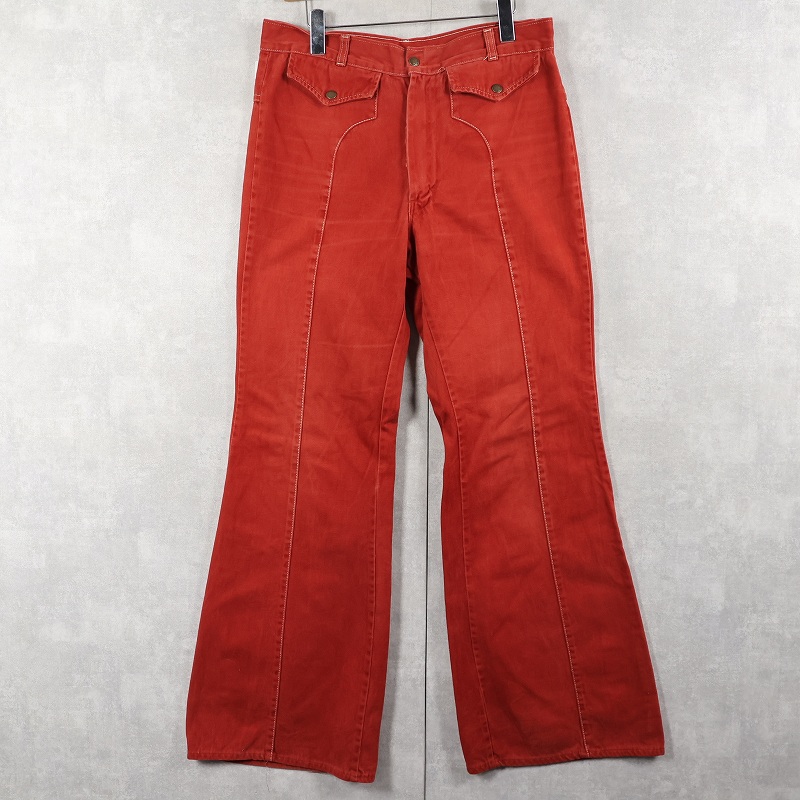 画像1: 60〜70's コットンブーツカットパンツ W32 (1)