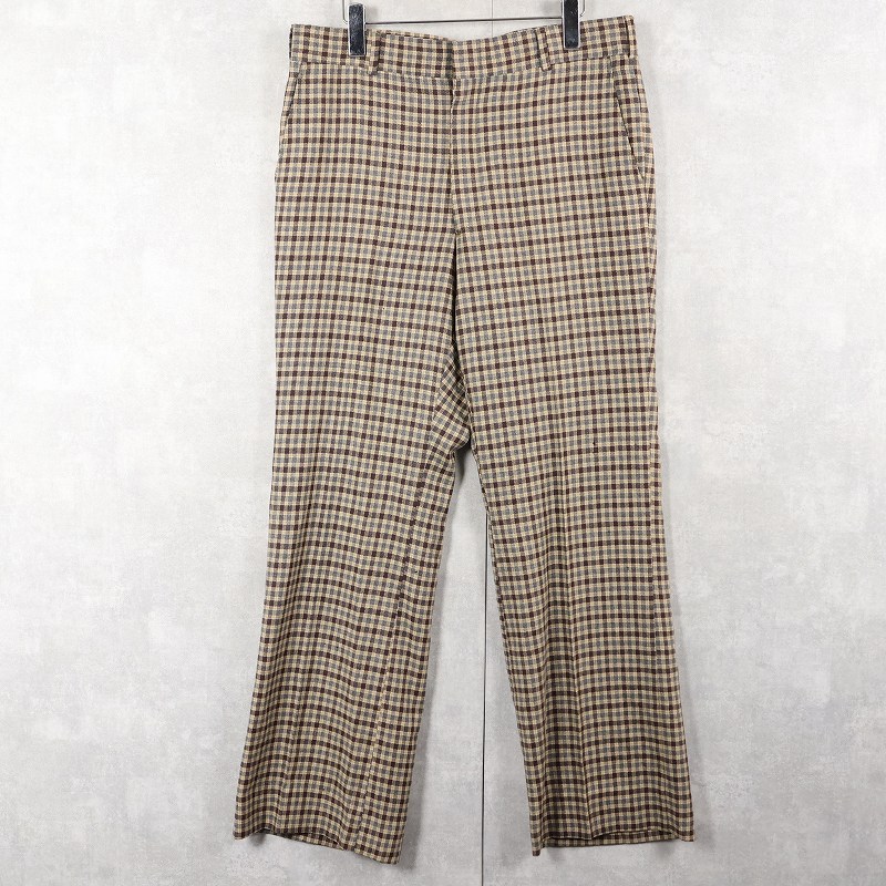 画像1: 80〜90's John Alexander チェック柄 ウールスラックス (1)