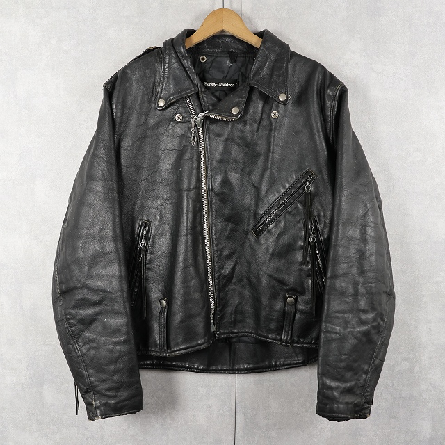 画像1: 70's Harley Davidson ダブルライダースジャケット SIZE52REG (1)