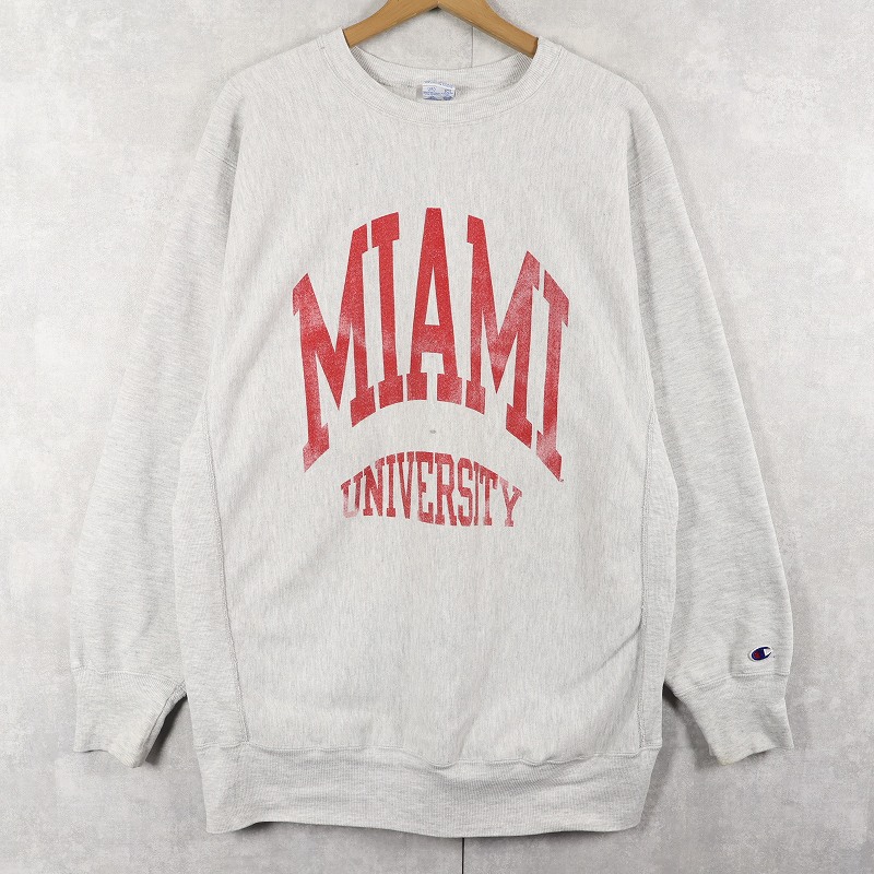 画像1: 90's Champion REVERSE WEAVE USA製 "MIAMI UNIVERSITY" プリントスウェット XXL (1)