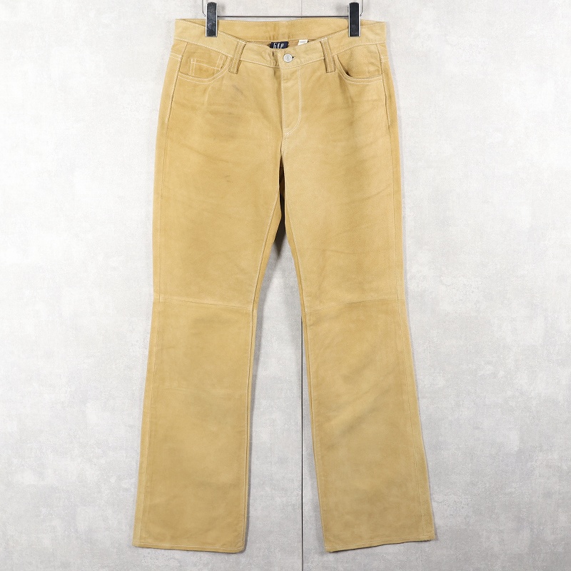 画像1: GAP スエードレザーフレアパンツ W33 (1)
