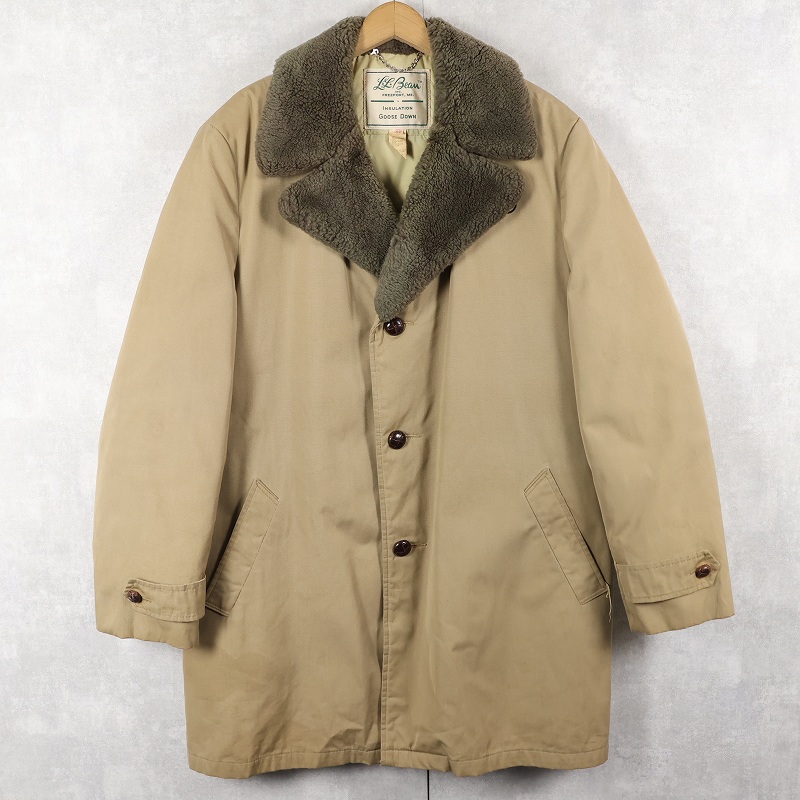 画像1: 70's L.L.Bean 筆記体タグ USA製 襟ボア グースダウンコート SIZE42 (1)