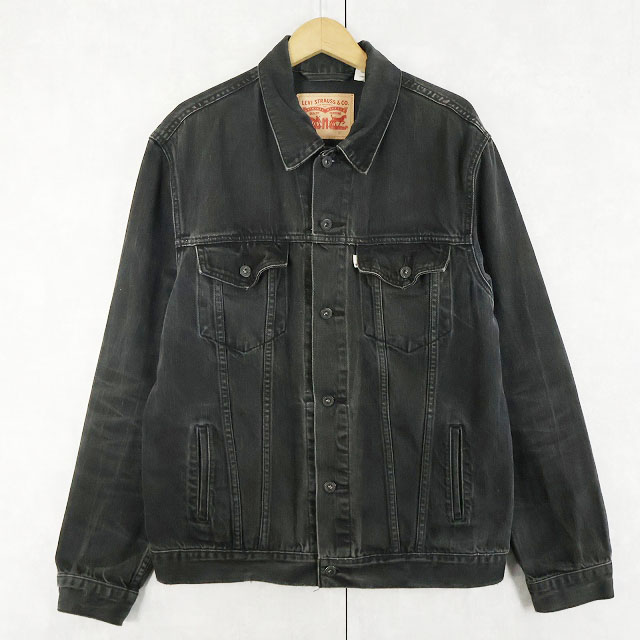 画像1: Levi's ブラックデニムジャケット XL (1)