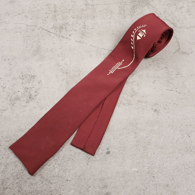 画像1: SHEEN GABARDINE by mallinson of 5th ave. 紋章柄刺繍 ギャバジンネクタイ (1)