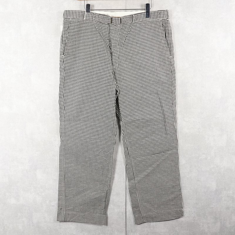 画像1: Bepetex 千鳥格子柄 ベルト付き コットンパンツ W38 (1)