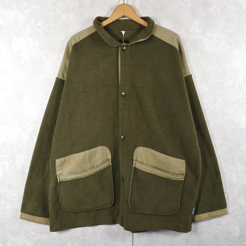 画像1: 切り替えデザイン フリースジャケット XXL (1)