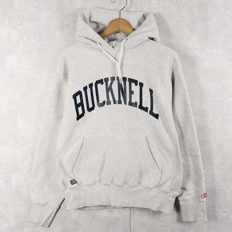 画像2: 90's the Cotton Exchange USA製 REVERSE WEAVE TYPE バックプリント スウェットフーディー S (2)