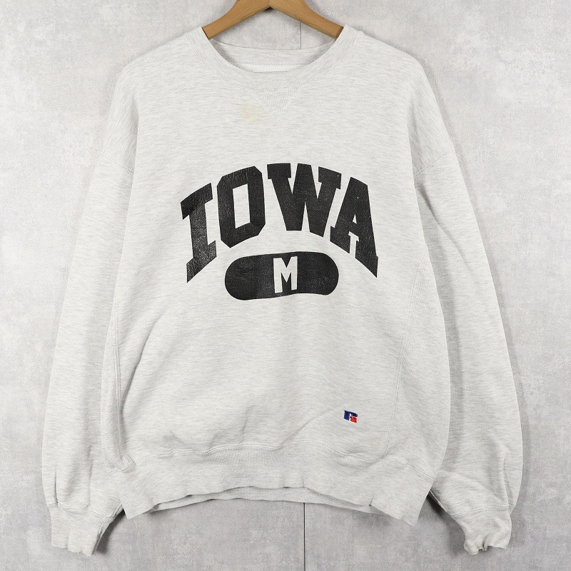 画像1: 90's RUSSELL ATHLETIC "PRO COTTON" USA製  前V プリントスウェット M (1)