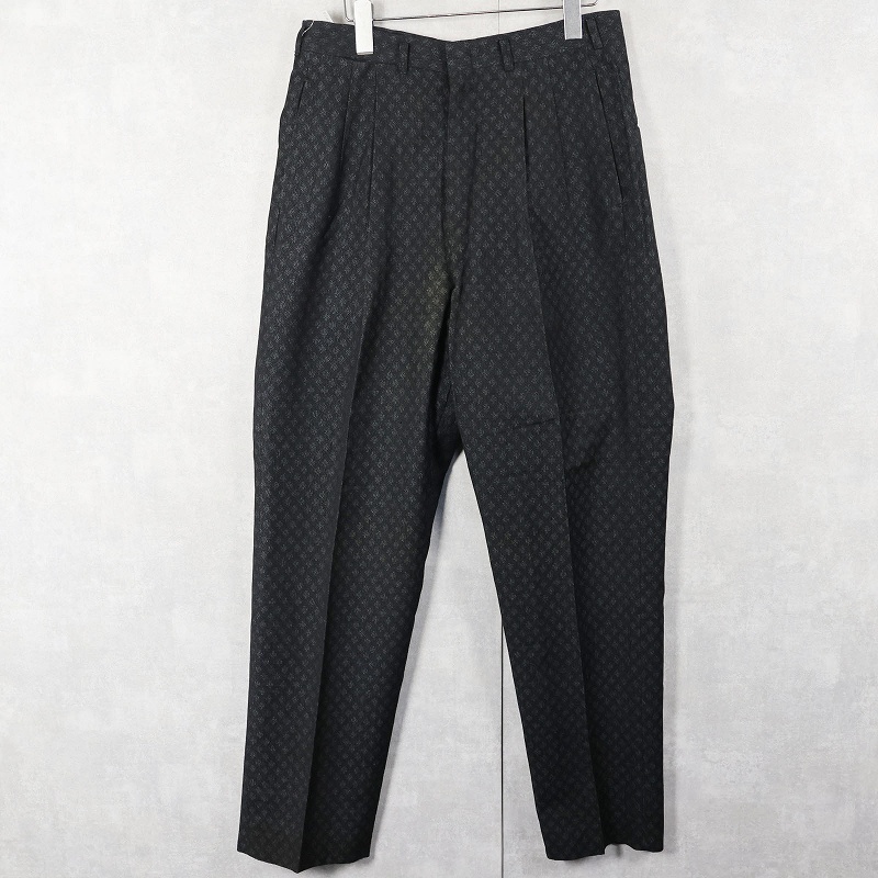 画像1: 50's 2タック ウールスラックス BLACK W32 (1)