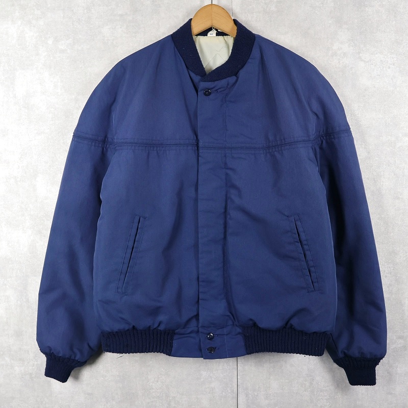 画像1: USA製 キルティングライナー ダービージャケット NAVY XL (1)