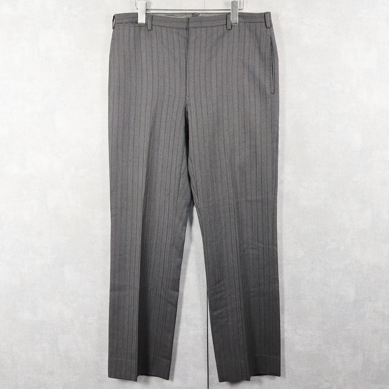 画像1: 50〜60's ヘリンボーン織り ウールスラックス W35 (1)