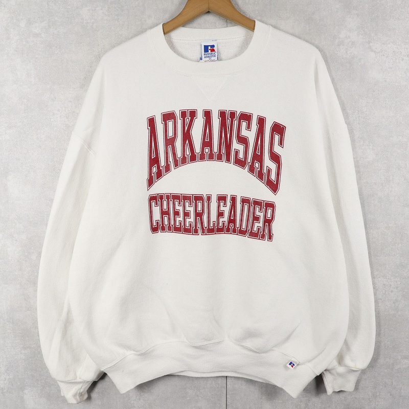 画像1: 90's RUSSELL ATHLETIC USA製 前V "ARKANSAS" プリントスウェット XL (1)