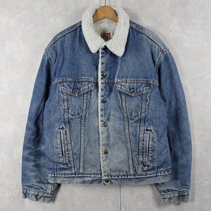 画像1: 80's Levi's USA製 ボアライナー デニムジャケット SIZE46L (1)
