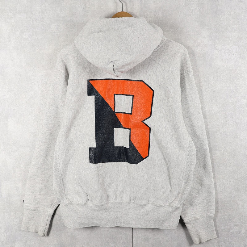画像1: 90's the Cotton Exchange USA製 REVERSE WEAVE TYPE バックプリント スウェットフーディー S (1)