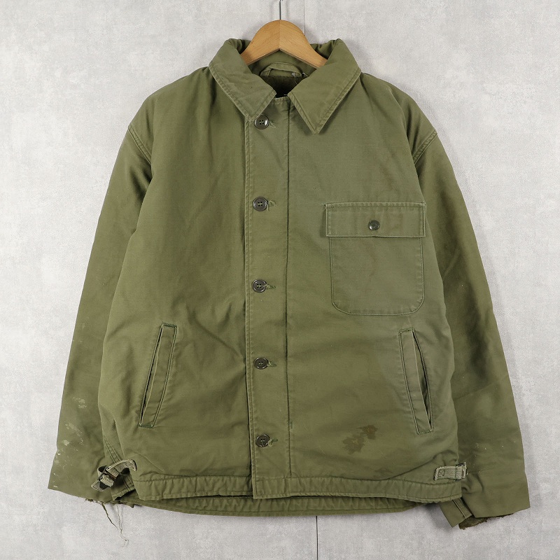 画像1: 80's U.S.NAVY A-2 デッキジャケット LARGE (1)