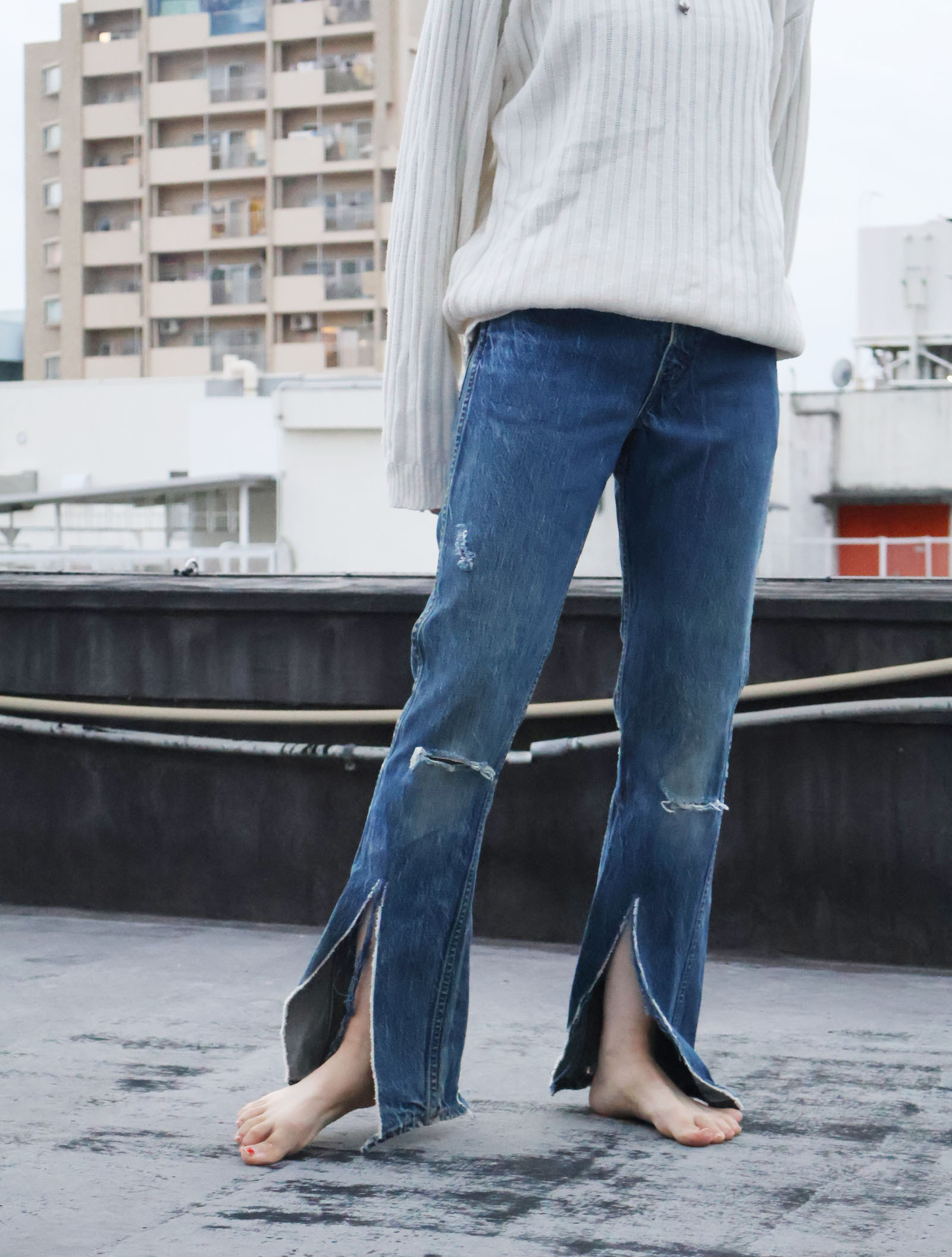 60〜70's LEVI'S 606 BIGE オレンジタブ デニムパンツ W29