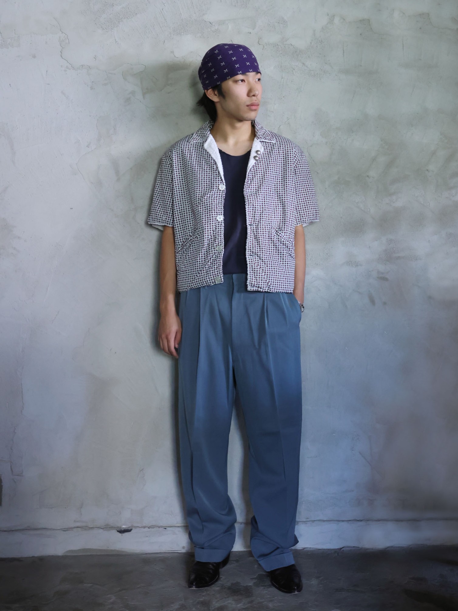◎50s レーヨンギャバ スラックス ツータック 60s 50年代 60年代 50s 60s ツータック パンツ │ヴィテージ古着屋Feeet