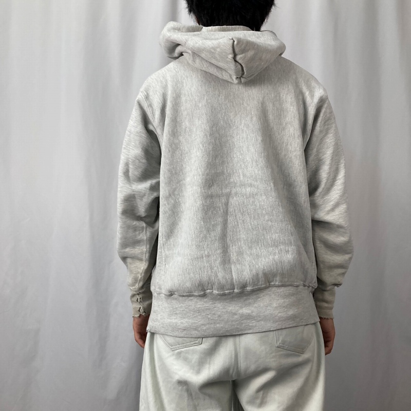 90's Champion REVERSE WEAVE USA製 ロゴ刺繍 スウェットフーディー L