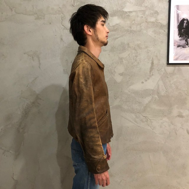 1930's PIG SKIN Cossack Jacket ハト目ジップ 1930年代 A-1タイプ